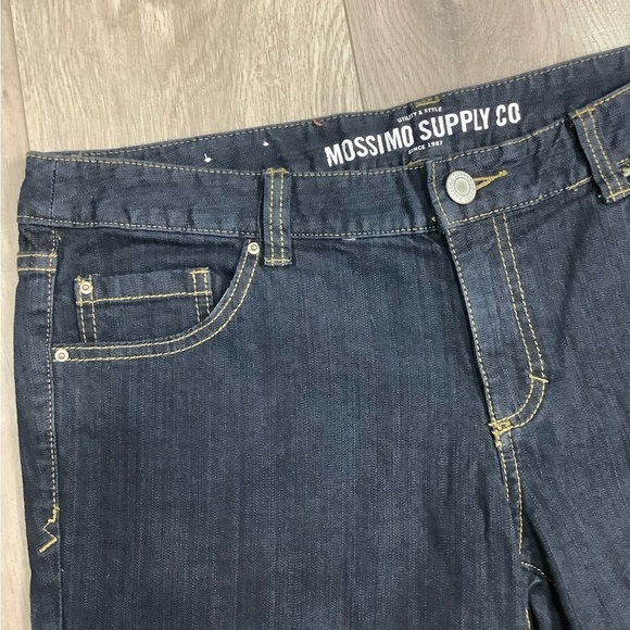 Junior's Mossimo 15 XL Dark Navy Blue Denim Jeans Bermuda Shorts Stretch New - Picture 4 of 5